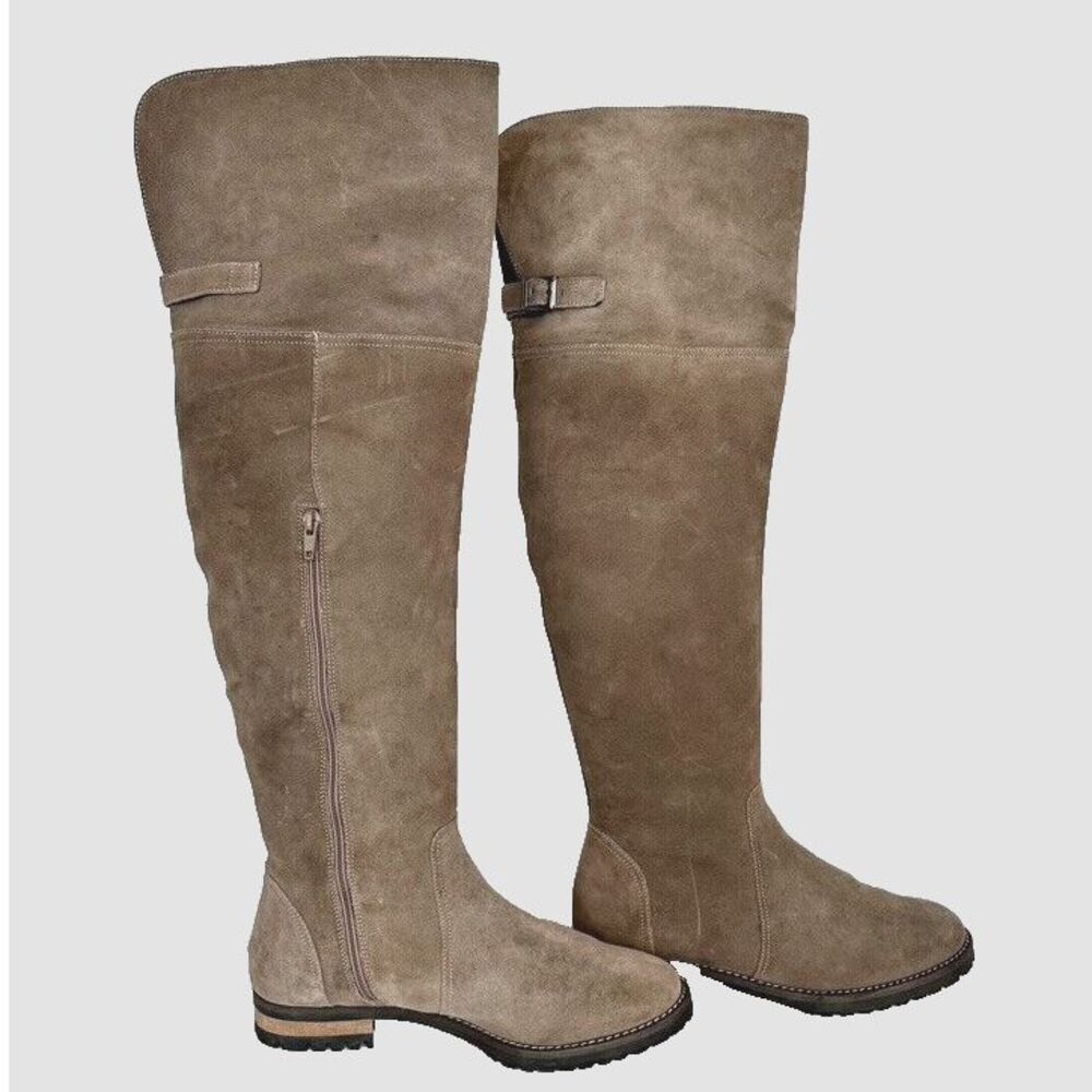 Fabianelli Italian Boots Leather Suede Over Knee Lined‎ Bohemian Sz 7.5
